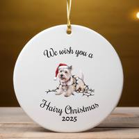 Load image into Gallery viewer, Christmas West Highland Terrier Ornament, Christmas Lights Dog Keepsake
