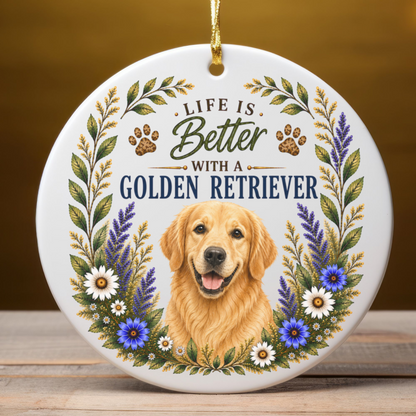 Golden Retriever Ornament, Golden Retriever Lover Gift, Dog Mom Gift, Golden Keepsake
