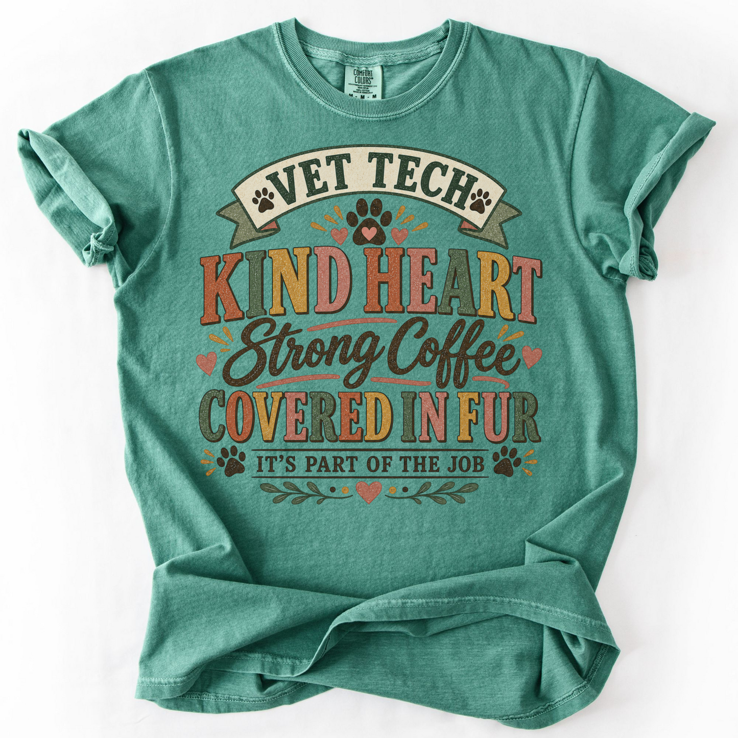 Kind Heart Strong Coffee Vet Tech Shirt