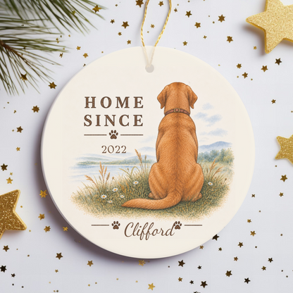 Personalized Fox Red Lab Ornament, Double Sided Labrador Gotcha Day Gift, Custom Dog Keepsake