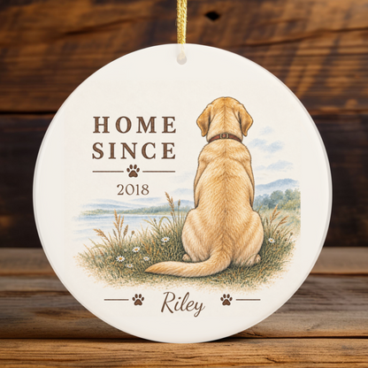 Personalized Dog Ornament, Double Sided Gotcha Day Gift, Custom Pet Adoption Keepsake