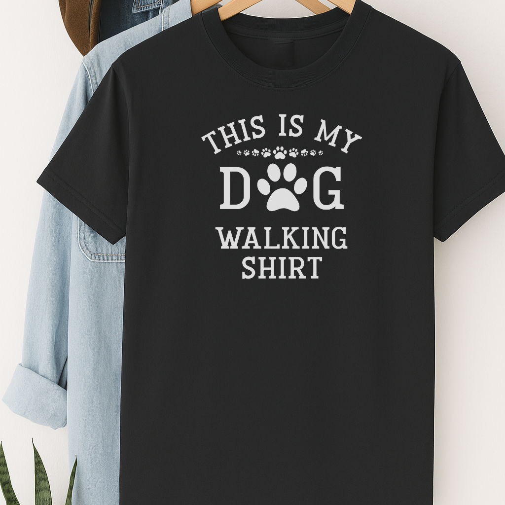 This Is My Dog Walking Shirt – Funny Paw Print T-Shirt for Dog Lovers & Pet Parents