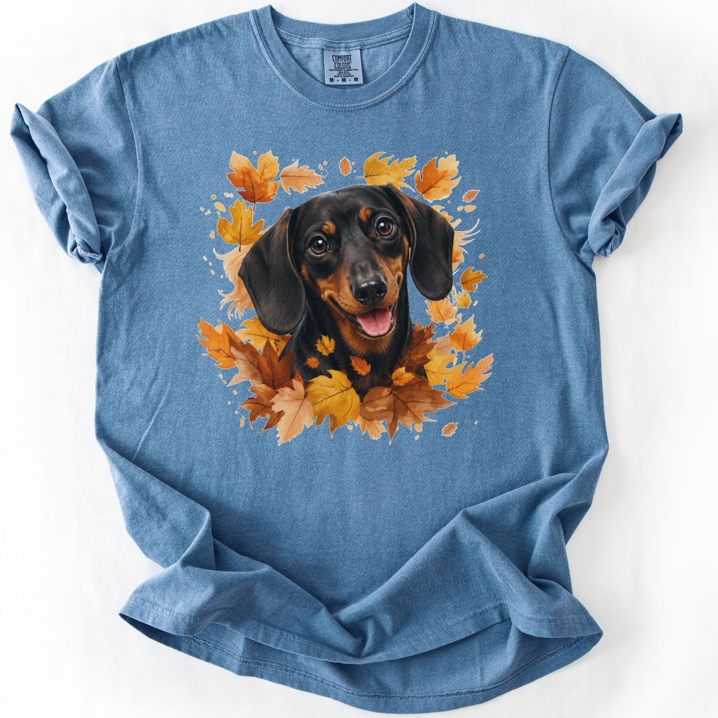 Black & Tan Dachshund Fall Shirt, Autumn Dog Mom Comfort Colors Tee