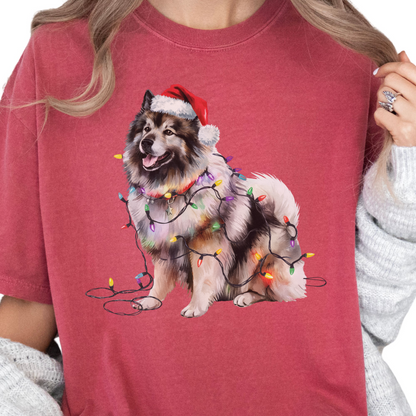 Christmas Keeshond Shirt, Christmas Lights Dog Shirt, Christmas Dog, Keeshond Mom Shirt, Gift for Dog Lover, Keeshond