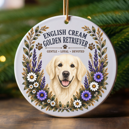 English Cream Golden Retriever Ornament, Golden Retriever Lover Gift, Dog Mom Breed Keepsake