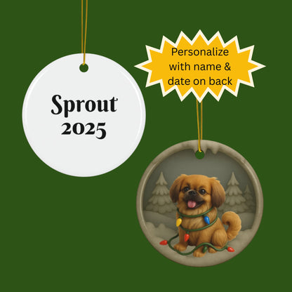 Personalized Pekingese Christmas 3D Clay-Style Dog Keepsake