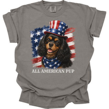 Black and Tan Cavalier Shirt, Patriotic Cavalier King Charles Spaniel Tee