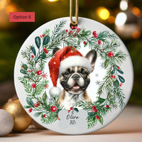 Load image into Gallery viewer, Personalized French Bulldog Ornament, Custom Dog Christmas Ornament, Customized Pet Name Ornament, Pet Memorial, Custom Dog Keepsake
