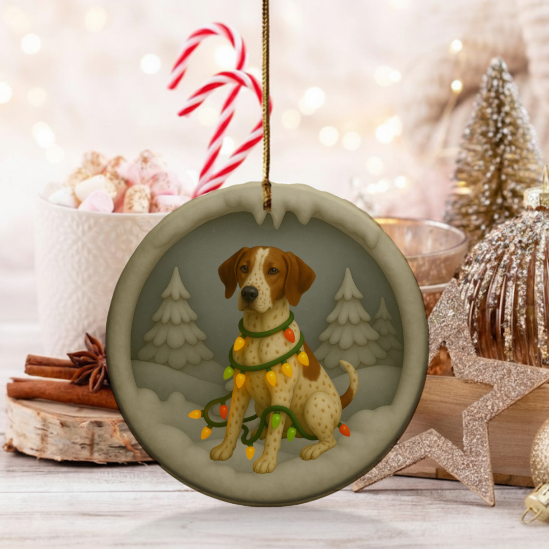 Personalized English Pointer Christmas 3D Clay-Style Dog Keepsake