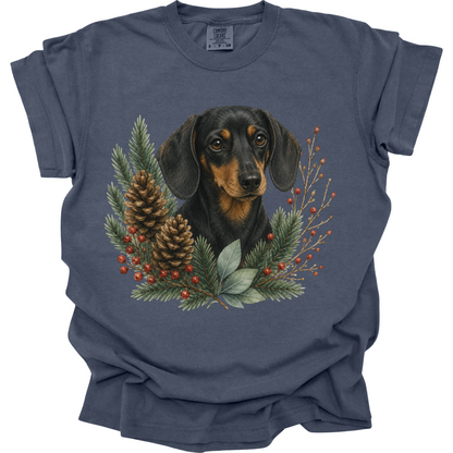 Black and Tan Dachshund Christmas Shirt, Winter Dog Mom Tee, Dachshund Lover Gift