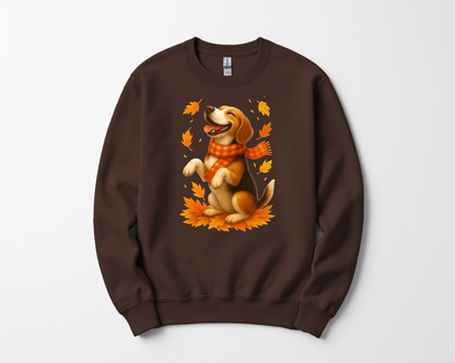 Beagle Autumn Shirt, Cozy Dog Sweatshirt, Fall Beagle Lover Gift, Cute Dog Apparel, Autumn Leaves T-shirt, Pet Lover Clothing