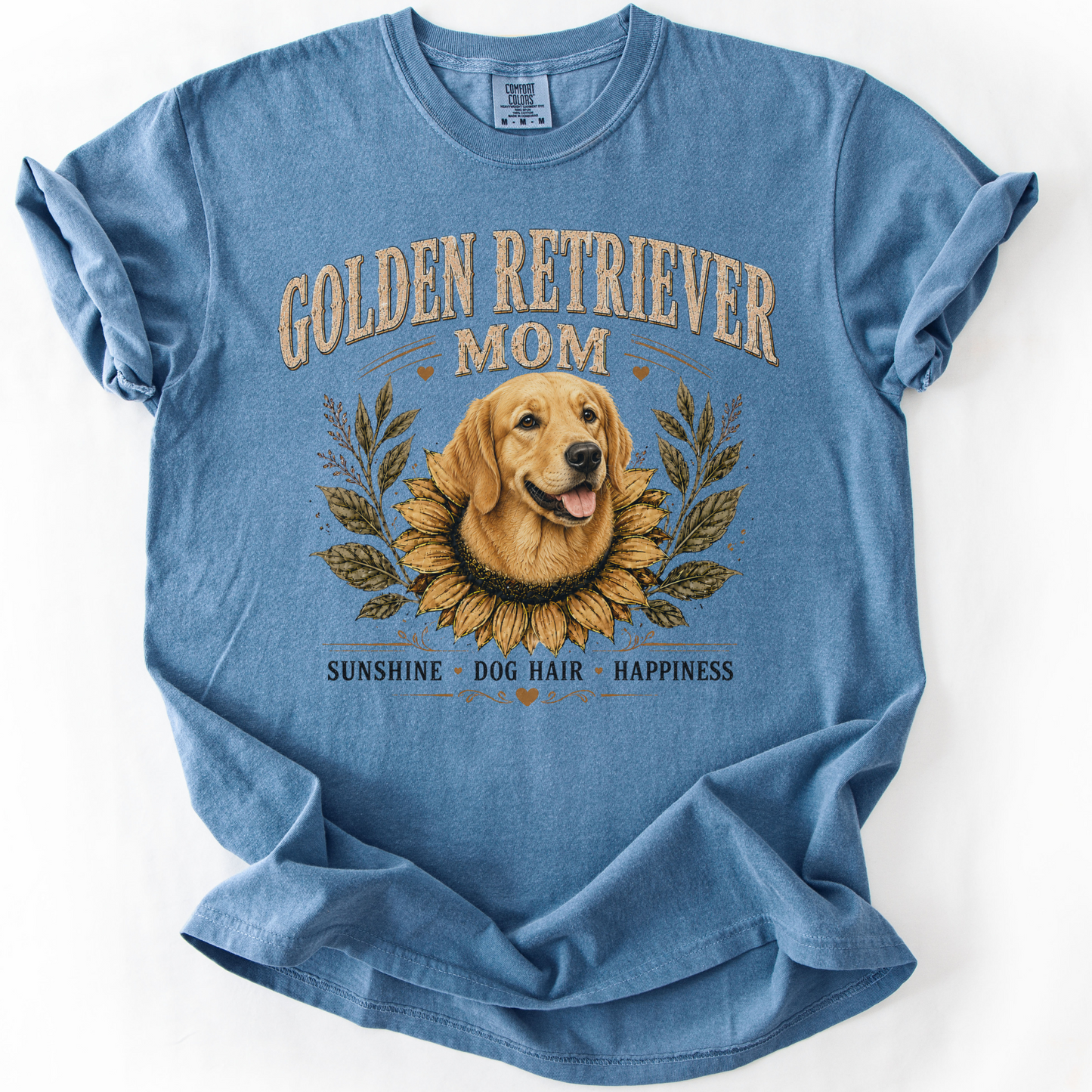 Golden Retriever Mom Shirt, Sunflower Golden Retriever Tee, Vintage Dog Lover Gift