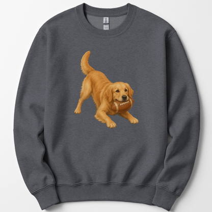 Golden Retriever Football Sweatshirt Dog Lover Game Day Crewneck Golden Mom Gift