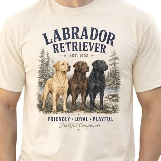 Vintage Labrador Retriever Shirt, Lab Lover Tee, Retro Dog Graphic, Labrador Gift