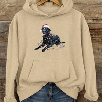 Load image into Gallery viewer, Christmas Dog Hoodie, Labrador Holiday Sweatshirt, Festive Pet Apparel, Gift for Dog Lovers, Cotton Blend Unisex Hoodie
