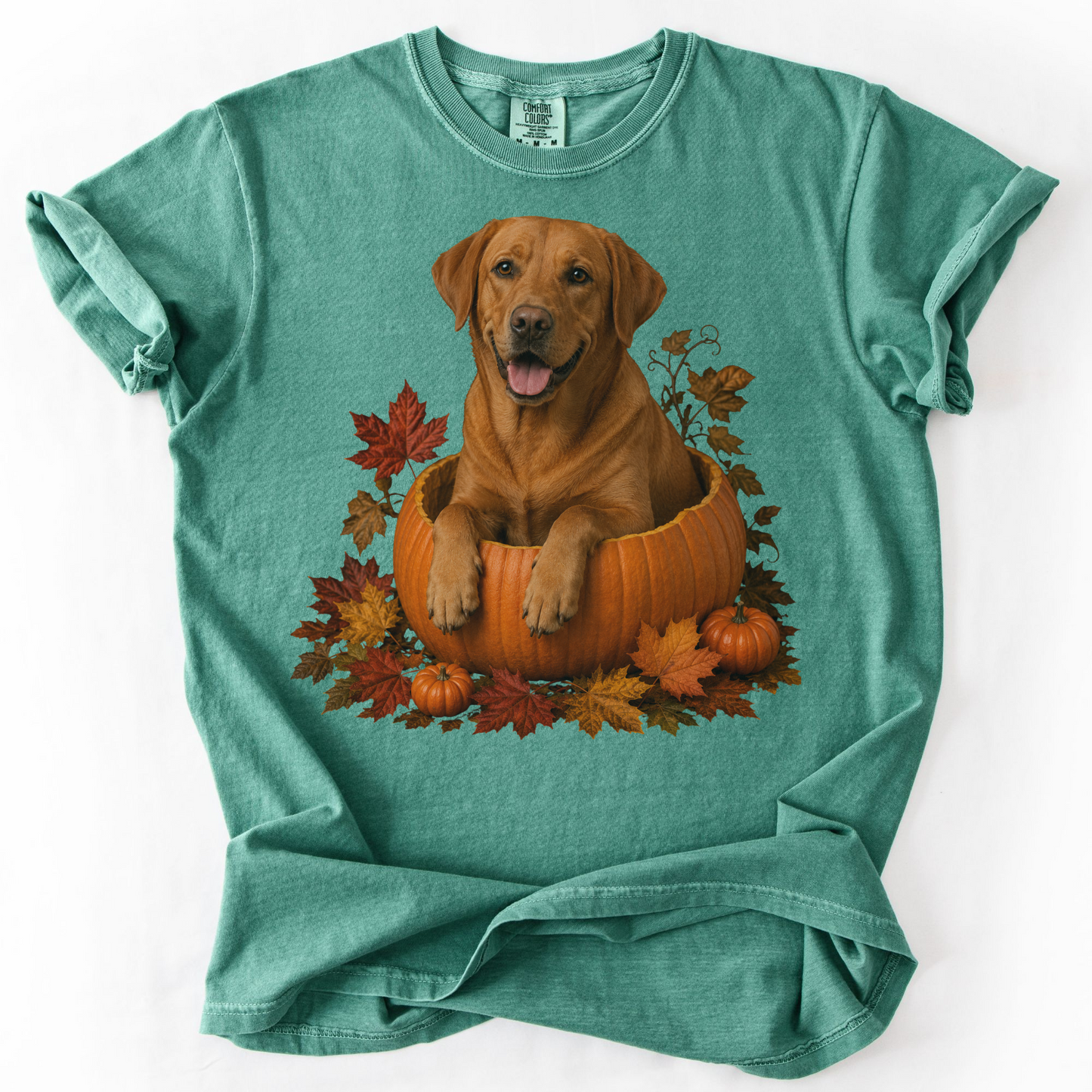 Fox Red Lab Pumpkin Shirt Fall Dog Lover Autumn Labrador Comfort Colors Tee Gift Apparel