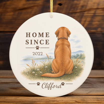 Personalized Fox Red Lab Ornament, Double Sided Labrador Gotcha Day Gift, Custom Dog Keepsake