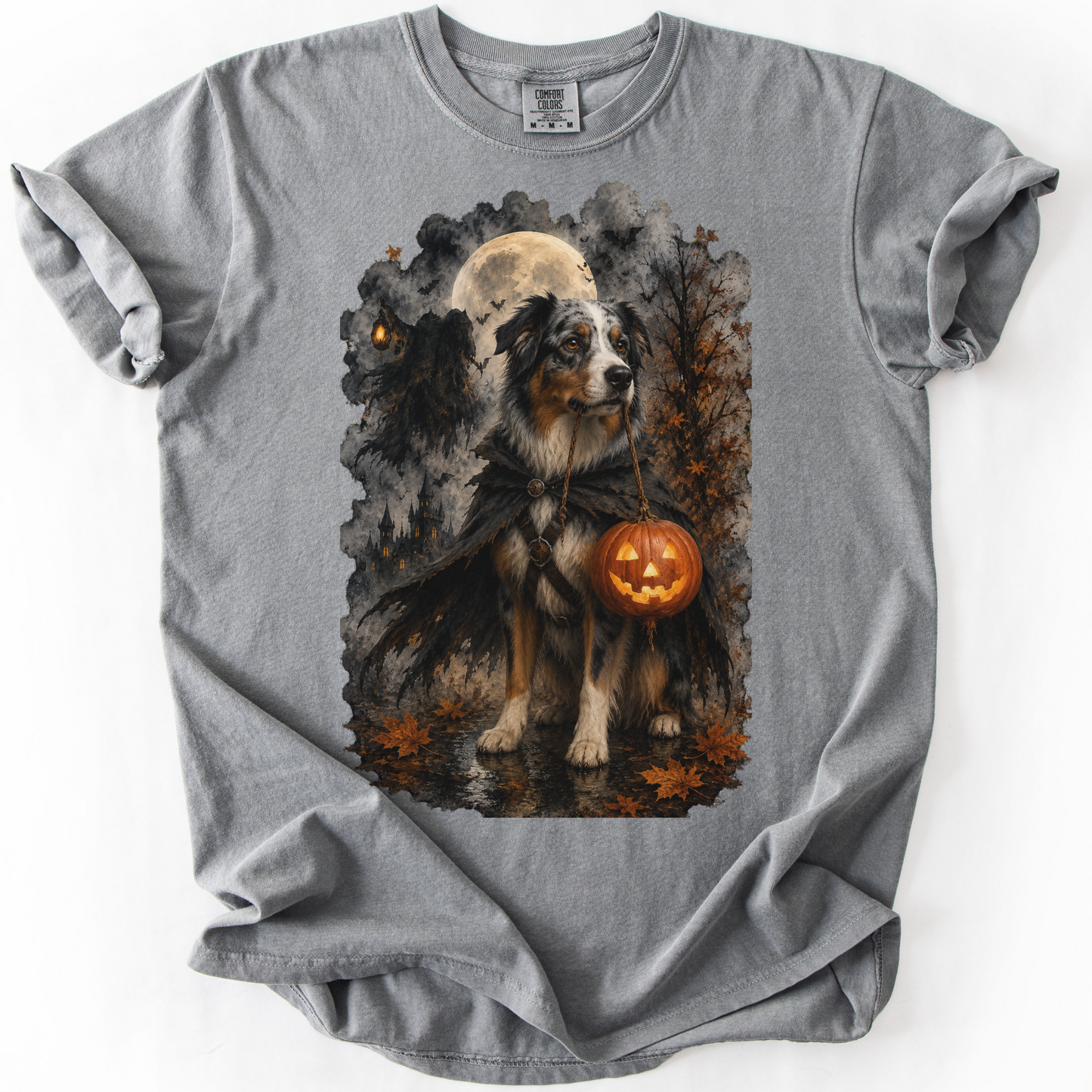 Australian Shepherd Headless Horseman Inspired Halloween Comfort Colors Shirt