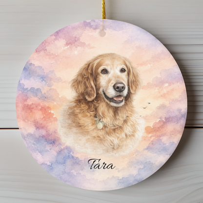 Personalized Pet Memorial Ornament, Custom Photo Rainbow Bridge Christmas Keepsake