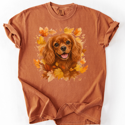 Ruby Cavalier Fall Shirt, Autumn Dog Mom Comfort Colors Tee