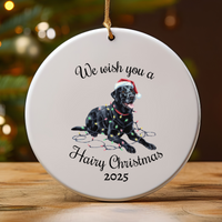 Load image into Gallery viewer, Christmas Black Labrador Ornament, Christmas Lights Dog Keepsake
