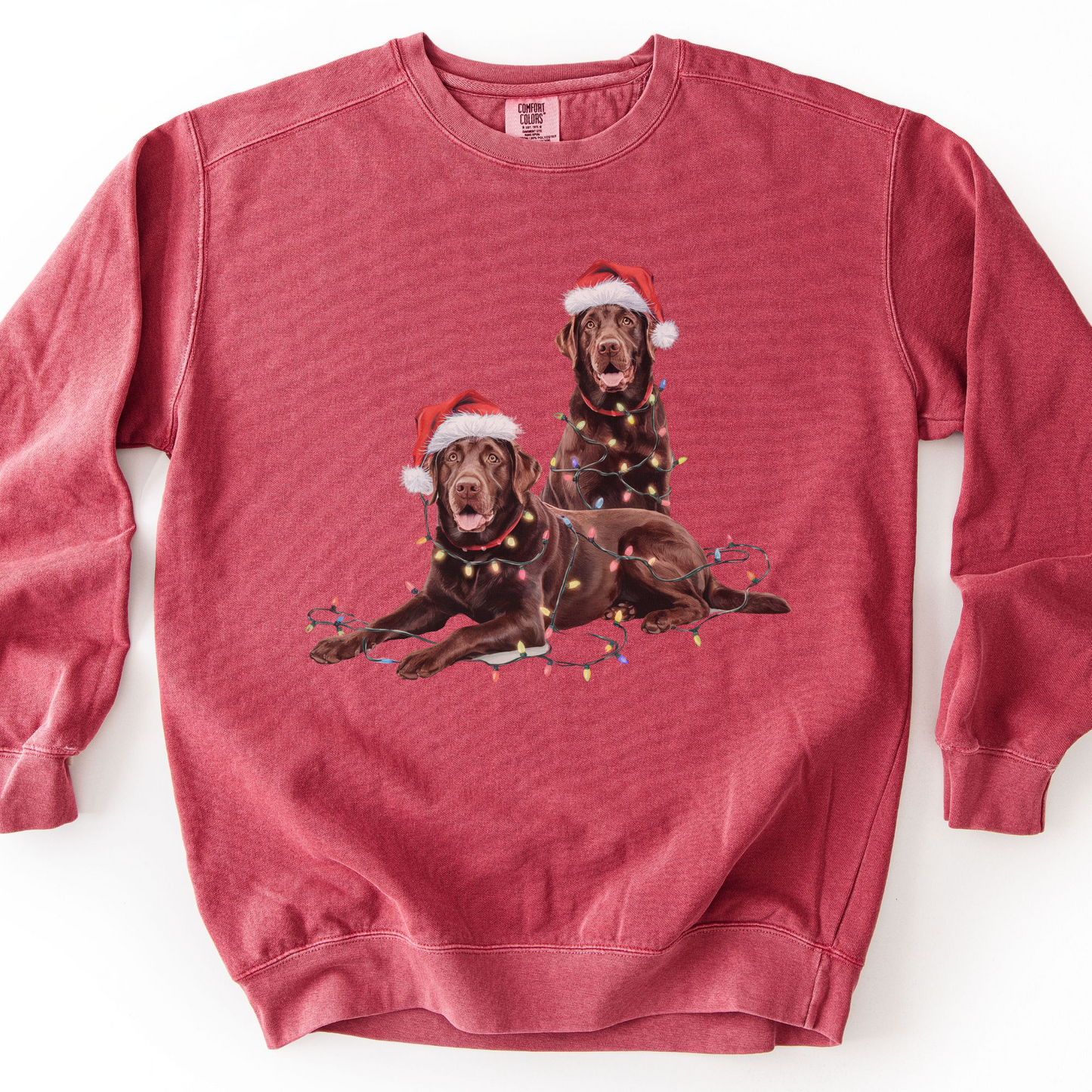 Chocolate Labs Christmas Lights Sweatshirt