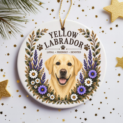 Yellow Lab Ornament, Labrador Retriever Lover Gift, Yellow Lab Mom Gift, Dog Breed Keepsake