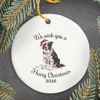 Christmas Border Collie Ornament, Border Collie Mom, Christmas Lights Dog Keepsake, Christmas Dog, Gift For Dog Lover, Border Collie