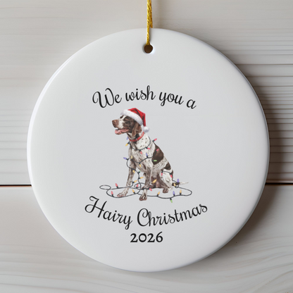 Christmas English Pointer Ornament, Christmas Lights Dog Keepsake