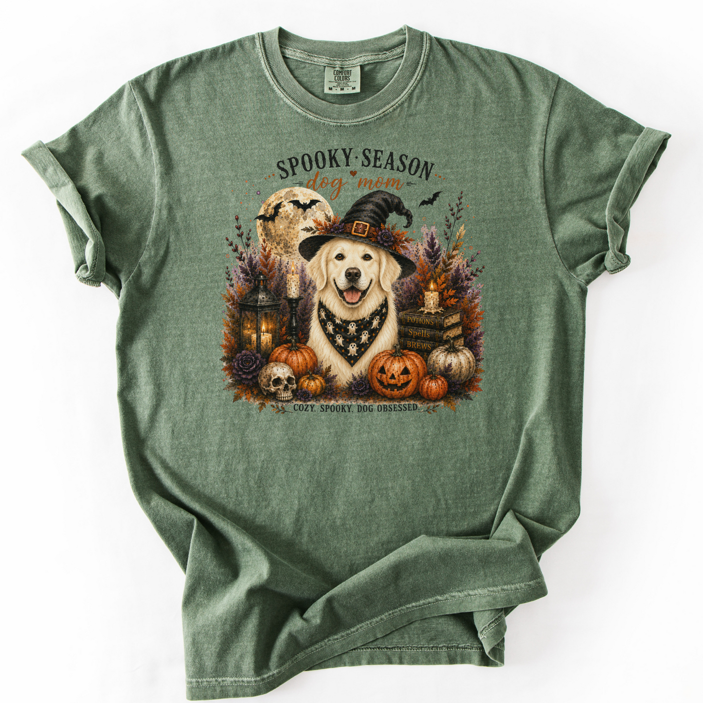 English Cream Golden Retriever Spooky Season Dog Mom Halloween Shirt