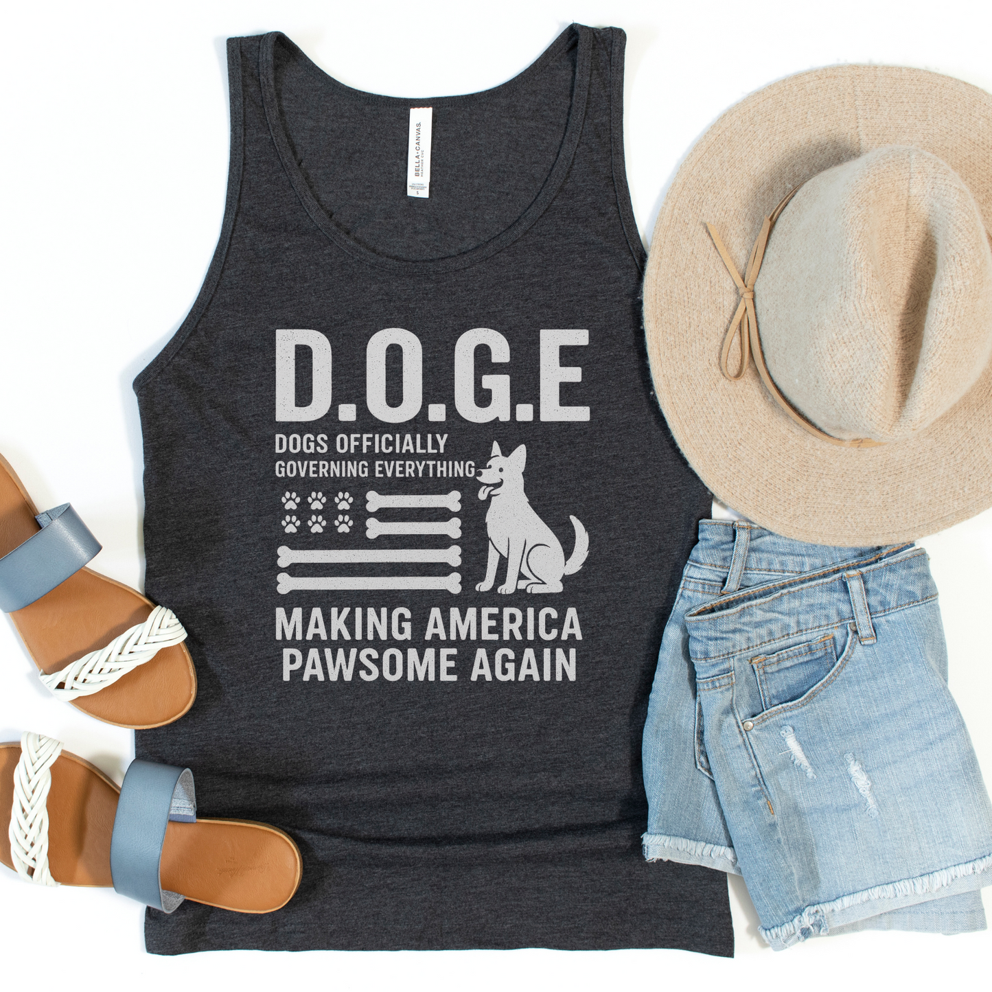 D.O.G.E Funny Dog Lover Shirt, Making America Pawsome Again Tee for Patriotic Pet Owners & Dog Enthusiasts