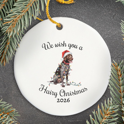Christmas German Shorthaired Pointer Ornament, Christmas Lights Dog Keepsake