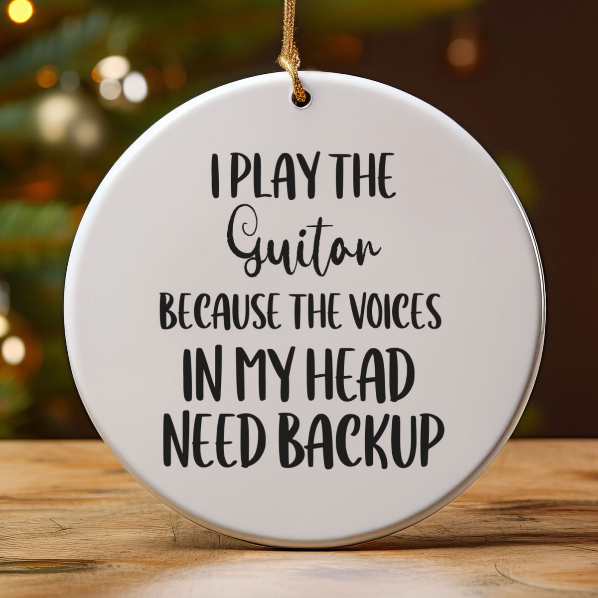 Guitar Ornament, Ceramic Music Lover Gift