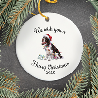 Load image into Gallery viewer, Christmas Brown Springer Spaniel Ornament, Christmas Lights Dog Keepsake

