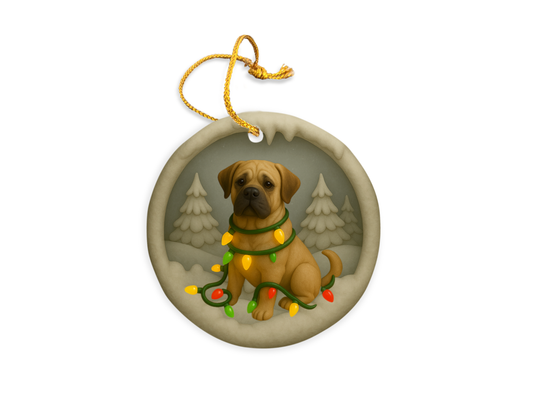 Personalized Mastiff Christmas 3D Clay-Style Dog Keepsake