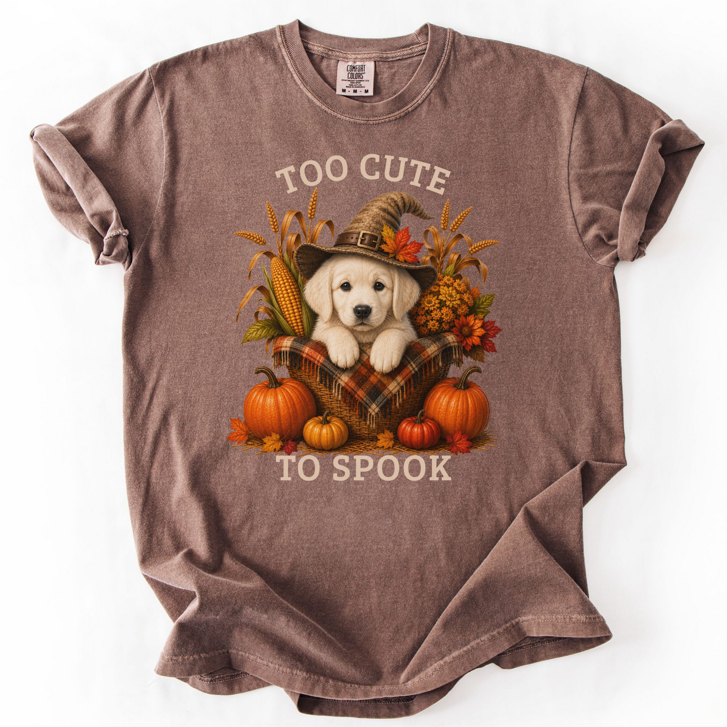 English Cream Golden Retriever Halloween Shirt, Too Cute To Spook Fall Dog Lover Tee