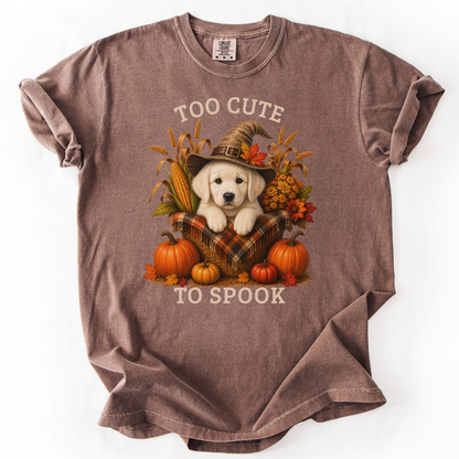 English Cream Golden Retriever Halloween Shirt, Too Cute To Spook Fall Dog Lover Tee