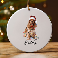 Load image into Gallery viewer, Cocker Spaniel Christmas Ornament, Personalized Dog Ornament
