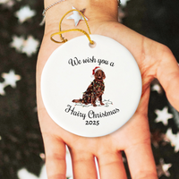 Load image into Gallery viewer, Christmas Irish Setter Ornament, Christmas Lights Dog Keepsake

