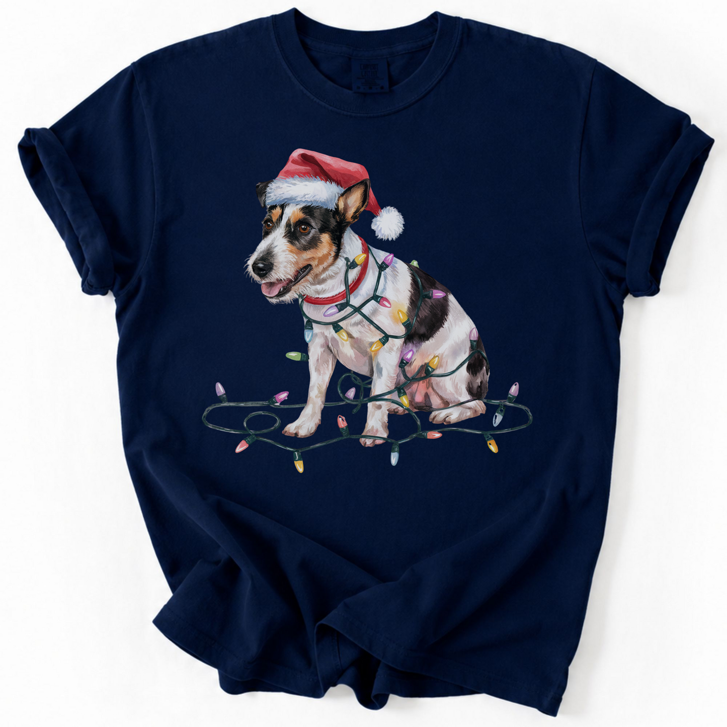 Christmas Rat Terrier Shirt, Christmas Lights Dog Tee, Christmas Dog Tee, Rat Terrier Mom Tshirt, Gift for Dog Lover, Rat Terrier
