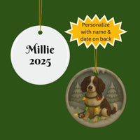 Load image into Gallery viewer, Personalized Springer Spaniel Christmas 3D Clay-Style Dog Keepsake