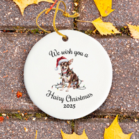 Load image into Gallery viewer, Christmas Black Chihuahua Ornament, Christmas Lights Dog Keepsake
