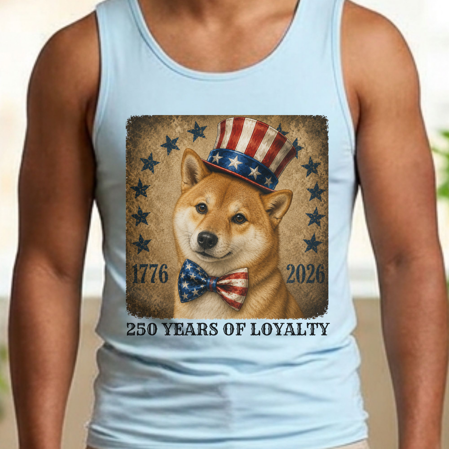 Red Shiba Inu Patriotic Tank Top, 250 Years Loyalty