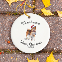 Load image into Gallery viewer, Christmas Akita Ornament, Christmas Lights Dog Keepsake
