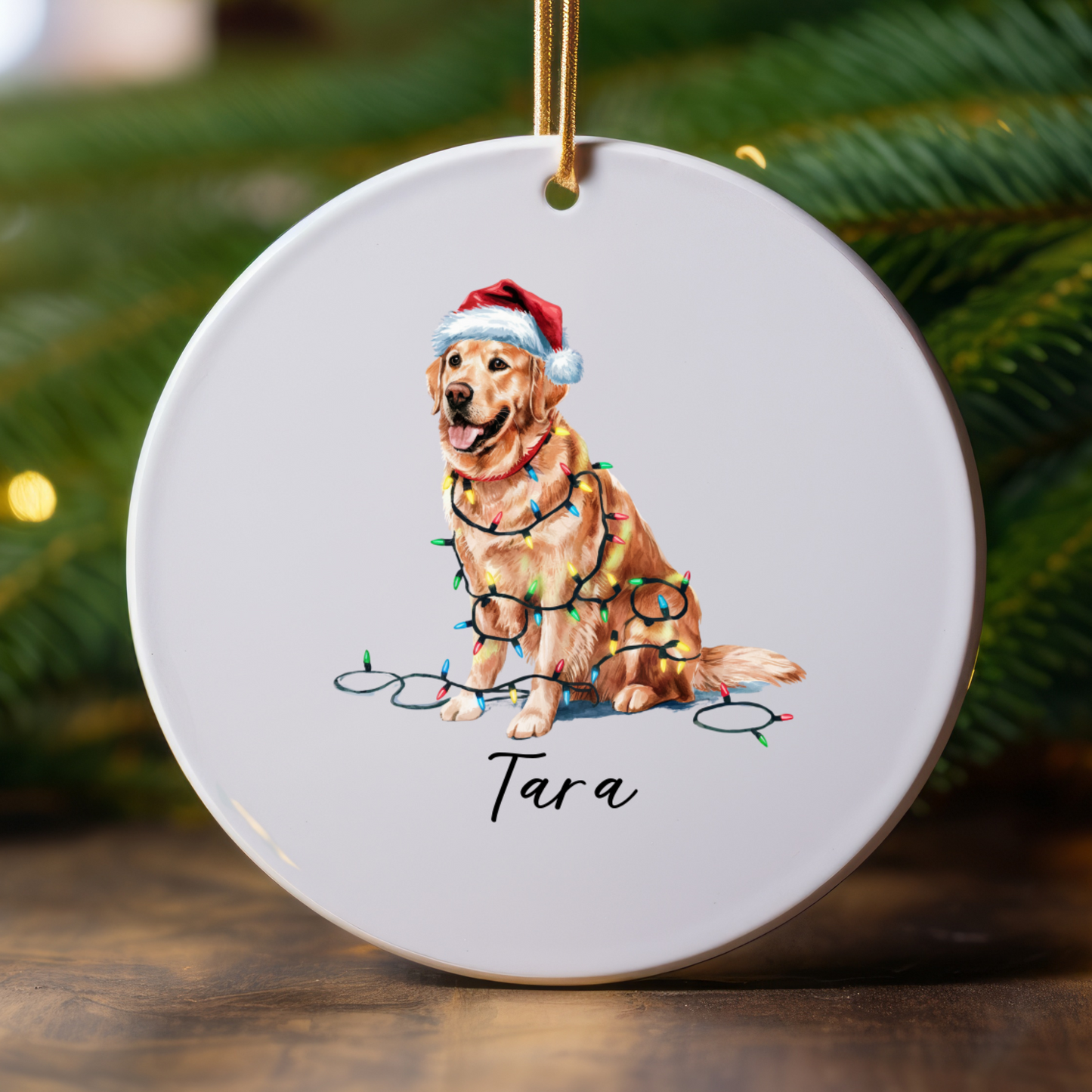 Golden Retriever Ornament, Personalized Dog Lover Gift