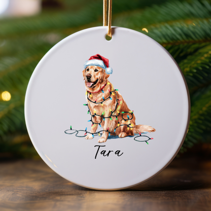 Golden Retriever Ornament, Personalized Dog Lover Gift