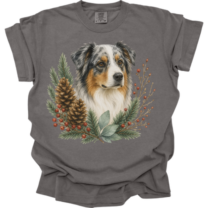 Australian Shepherd Winter Foliage Christmas Shirt