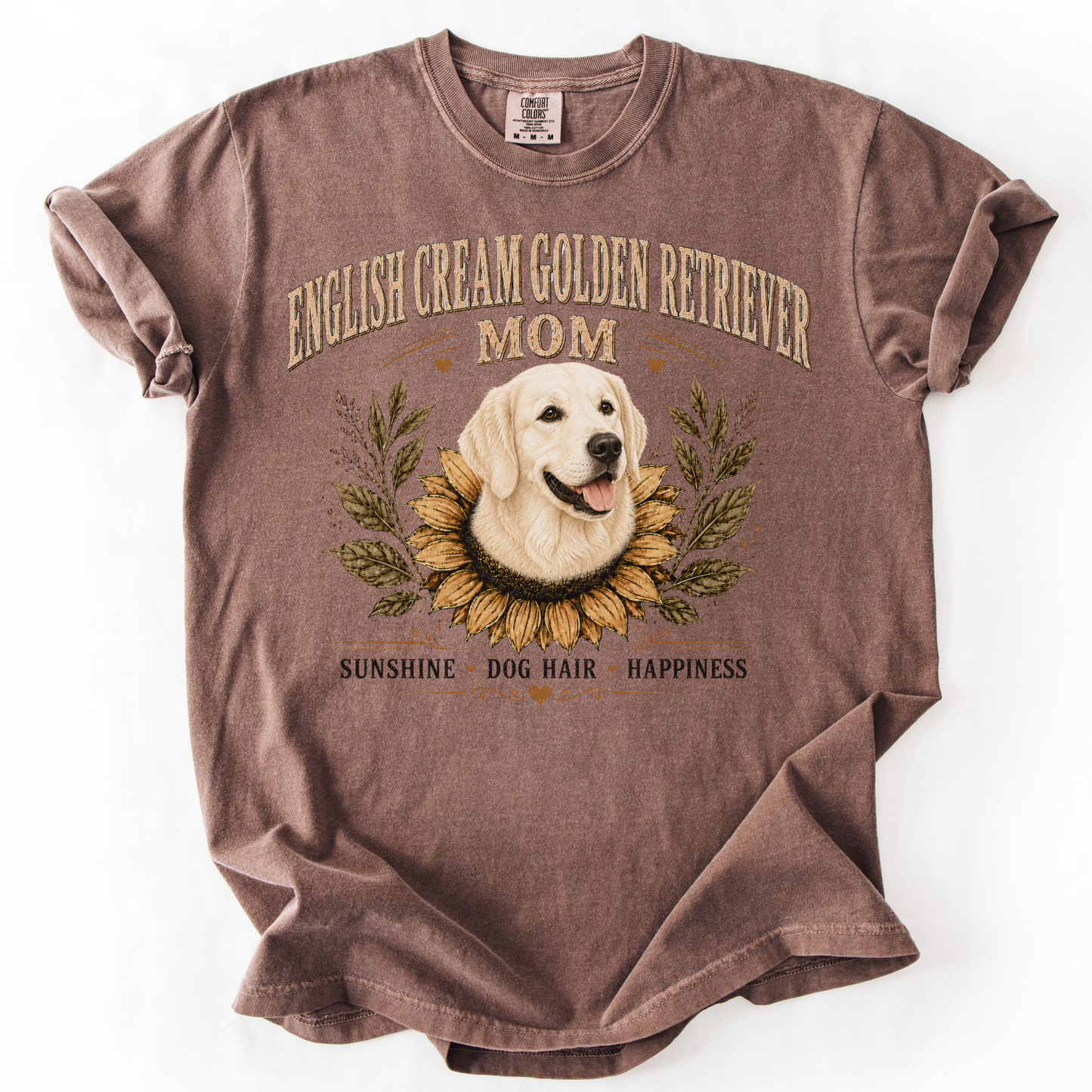 English Cream Golden Retriever Mom Shirt, Sunflower Dog Mom Tee, Retriever Lover Gift