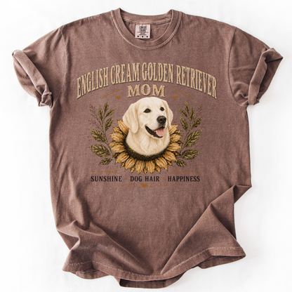 English Cream Golden Retriever Mom Shirt, Sunflower Dog Mom Tee, Retriever Lover Gift