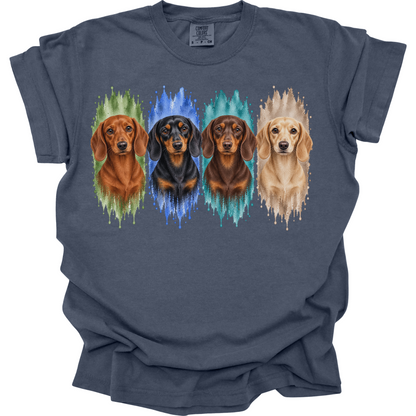 Dachshund Shirt, Red Black Tan Chocolate Cream Doxie Dog Mom Gift